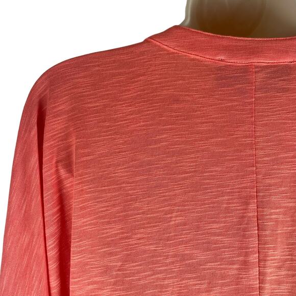 Sunday in Brooklyn 3/4 Sleeve Tie Front Hem Top Hi Lo Coral Orange Size XS - Picture 7 of 8